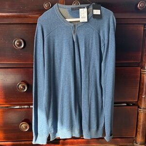 Blue Henley Long Sleeve Shirt